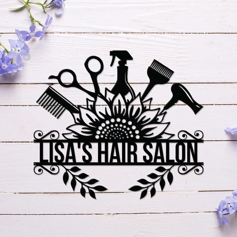 Personalized Hair Stylist Salon Metal Sign, Gift For Hairdresser, Barber Gift, Blow Dryer Sign, Hair Stylist Gift, Salon Wall Art Decor