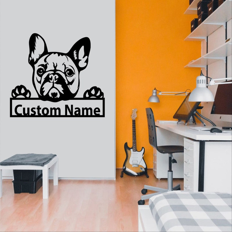 Personalized French Bulldog Metal Sign, French Bulldog Metal Wall Art, Housewarming Outdoor Metal Sign, French Bulldog Lover Gift, Dog Lover