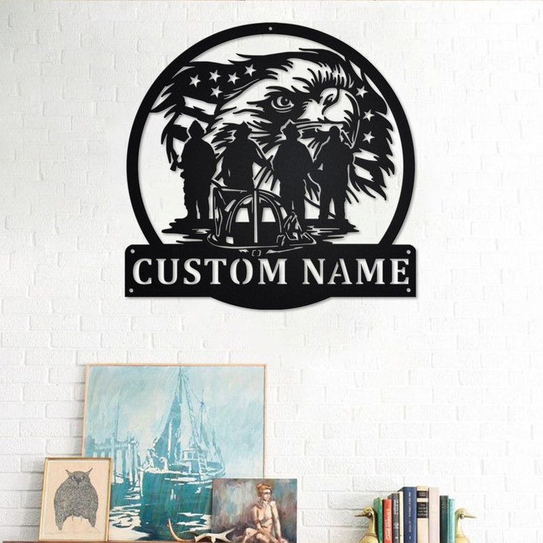 Custom Fire Fighter Metal Wall Art, Personalized Fire Fighter Name Sign Decoration For Room, Fire Fighter Home Decor, Custom Fire Fighter