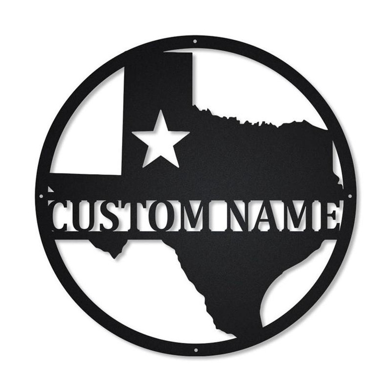 Personalized State Texas Metal Sign Art | Custom State Texas Metal Sign | State Texas Funny | State Custom