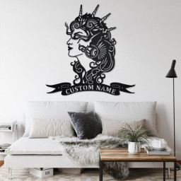 Custom Queen Of The Sea Metal Wall Art, Personalized Beach Girl Name Sign Decoration For Room, Queen Metal Home Decor, Custom Beach Girl