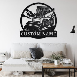 Custom Skid Steer Loader Metal Wall Art, Personalized Skid Steer Loader Name Sign Decoration For Room, Skid Steer Loader Home Decor