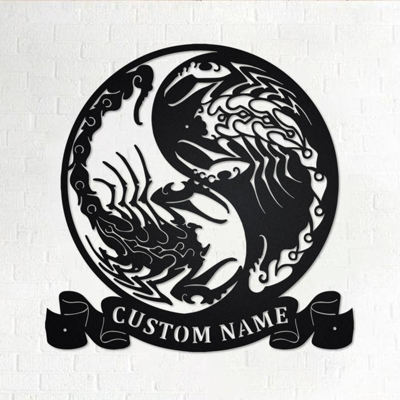 Custom Yin Yang Scorpions Metal Wall Art, Personalized Scorpions Name Sign Decoration For Room, Scorpions Home Decor, Custom Scorpions