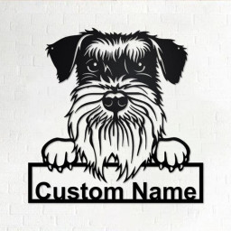 Custom Standard Schnauzer Dog Metal Wall Art, Personalized Standard Schnauzer Name Sign Decoration For Room, Standard Schnauzer Home Decor