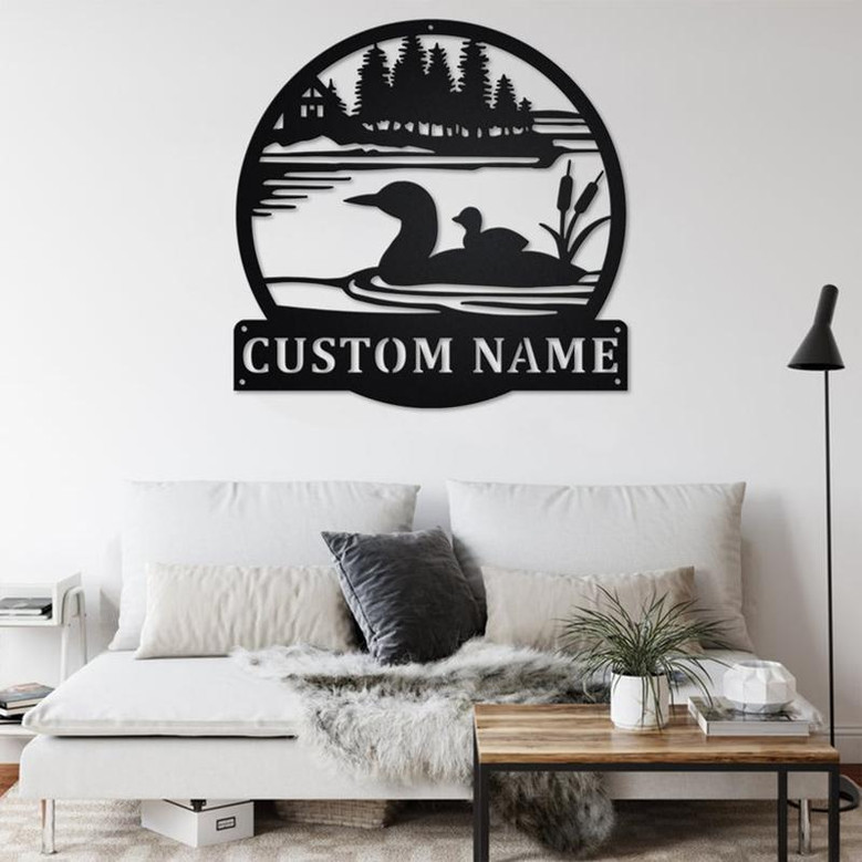 Custom Loon Duck Metal Wall Art, Personalized Loon Duck Name Sign Decoration For Room, Loon Duck Home Decor,Custom Loon Duck,Loon Duck Lover