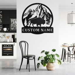 Personalized Bison Metal Sign | Bison Metal Wall Art | Bison Metal Sign | Bison Lover | Bison Gift | Bison