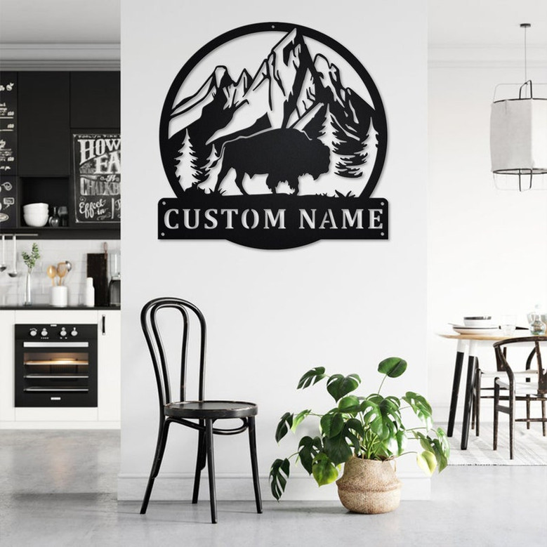 Personalized Bison Metal Sign | Bison Metal Wall Art | Bison Metal Sign | Bison Lover | Bison Gift | Bison