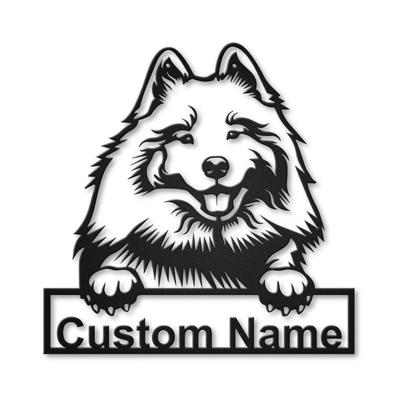 Personalized Keeshond Dog Metal Sign Art | Custom Keeshond Dog Metal Sign | Birthday Gift | Animal Funny | Father's Day Gift