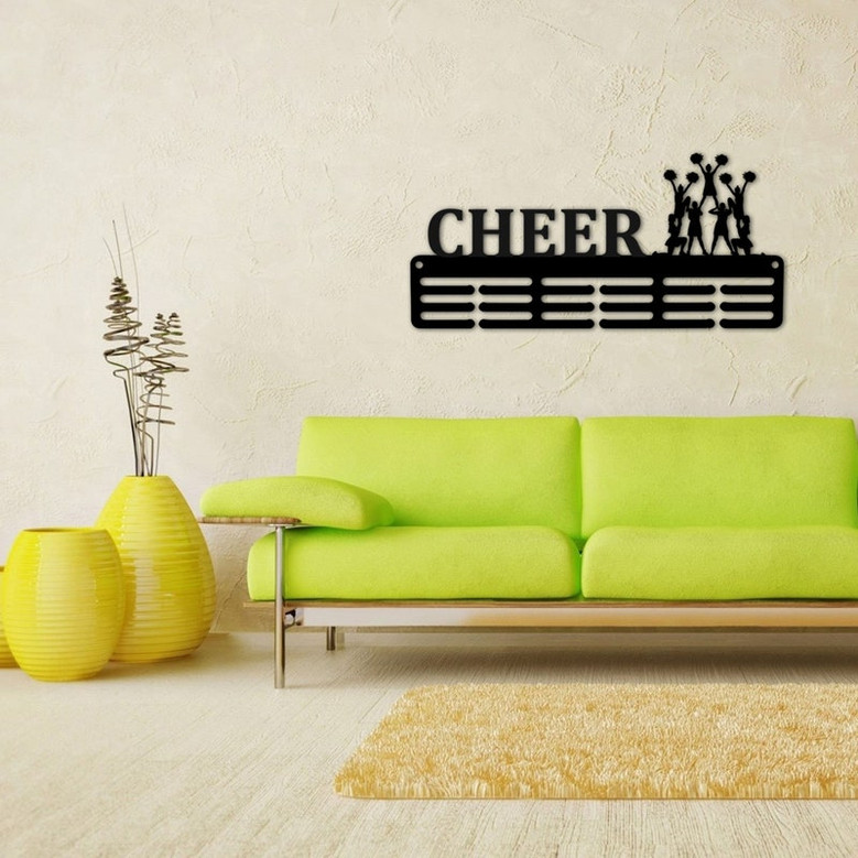 Customized Cheerleader Medal Hanger Metal sign - 12 Rungs for medals & Ribbons, Show Team Spirit, metal sign, art, wall decor, sport athlete