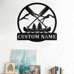 Custom Outdoor Canoeing Metal Wall Art, Personalized Canoeing Name Sign Decoration For Room, Canoeing Home Decor, Custom Canoeing, Camping