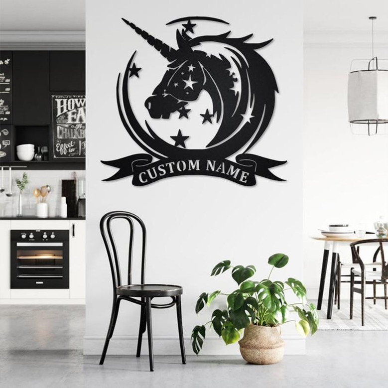 Custom Unicorn Metal Wall Art, Personalized Unicorn Name Sign Decoration For Room, Unicorn Home Decor, Custom Unicorn, Unicorn Lover Gift