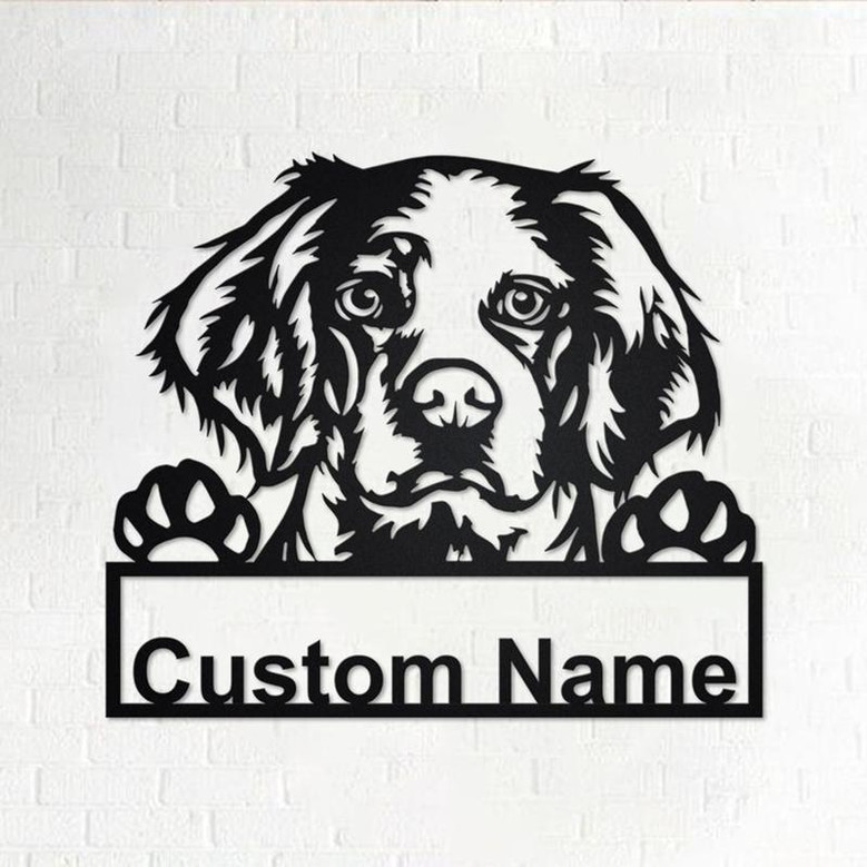 Personalized Brittany Spaniel Metal Sign | Brittany Spaniel Metal Wall Art | Dog Metal Sign | Dog Lover Gift | Custom Dog | Brittany Spaniel