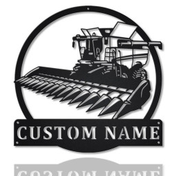 Personalized Harvester Farm Tractor Metal Sign Art | Custom Harvester Farm Tractor Monogram Metal Sign | Job Gift | Home Decoration