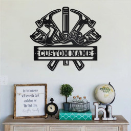 Custom Carpenter Tools Metal Wall Art, Personalized Carpenter Name Sign Decoration For Room, Carpenter Home Decor, Custom Carpenter