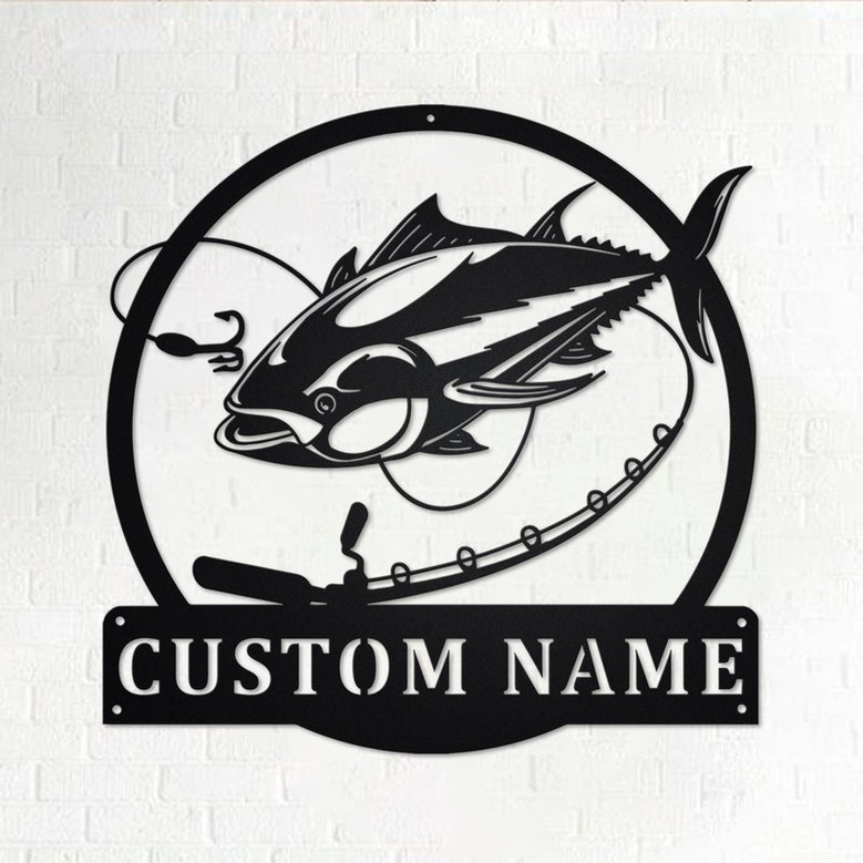 Personalized Tuna Fish Metal Sign | Fishing Metal Wall Art | Fishing Metal wall Decor | Fishing Lover | Custom Fishing | Fishman | Tuna Fish