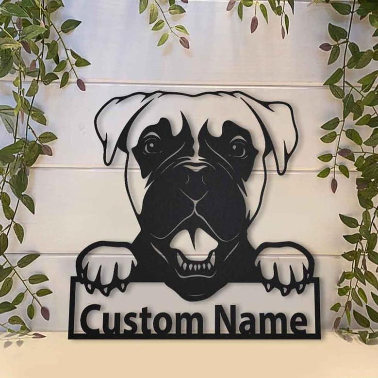 Personalized Boxer Dog Metal Sign Art | Custom Boxer Dog Metal Sign | Boxer Dog Funny | Dog Gift | Animal Custom