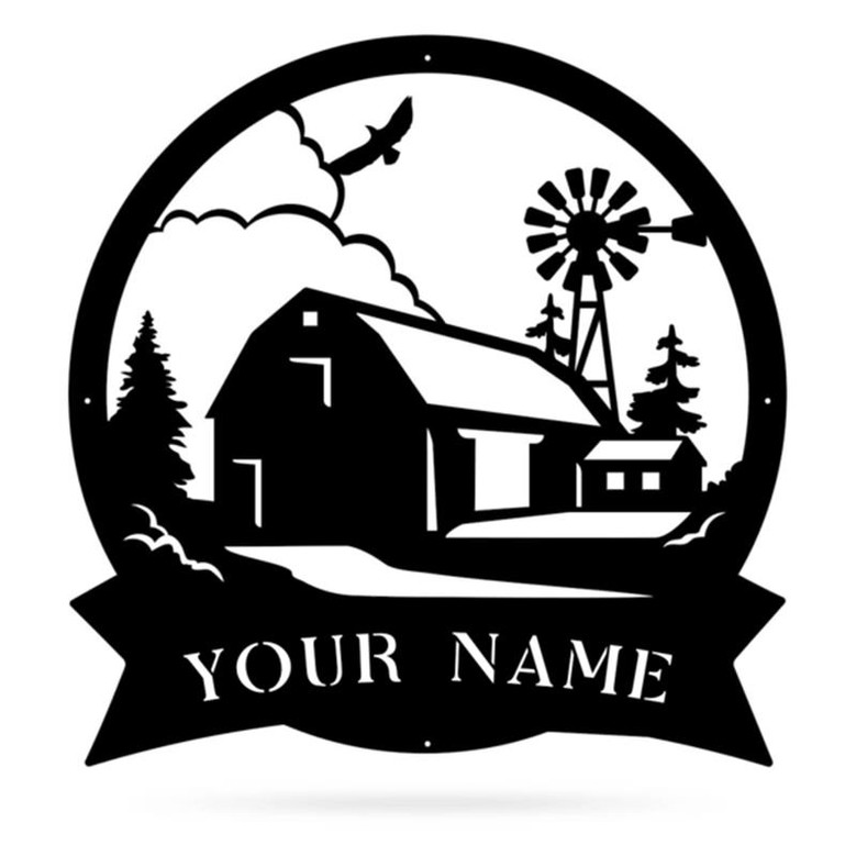 Farmhouse Monogram Cut Metal Sign Metal Wall Art Metal House Sign
