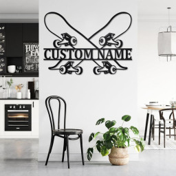 Custom Skateboard Metal Wall Art, Personalized Skateboarder Name Sign Decoration For Room, Skateboard Metal Home Decor, Custom Skateboard
