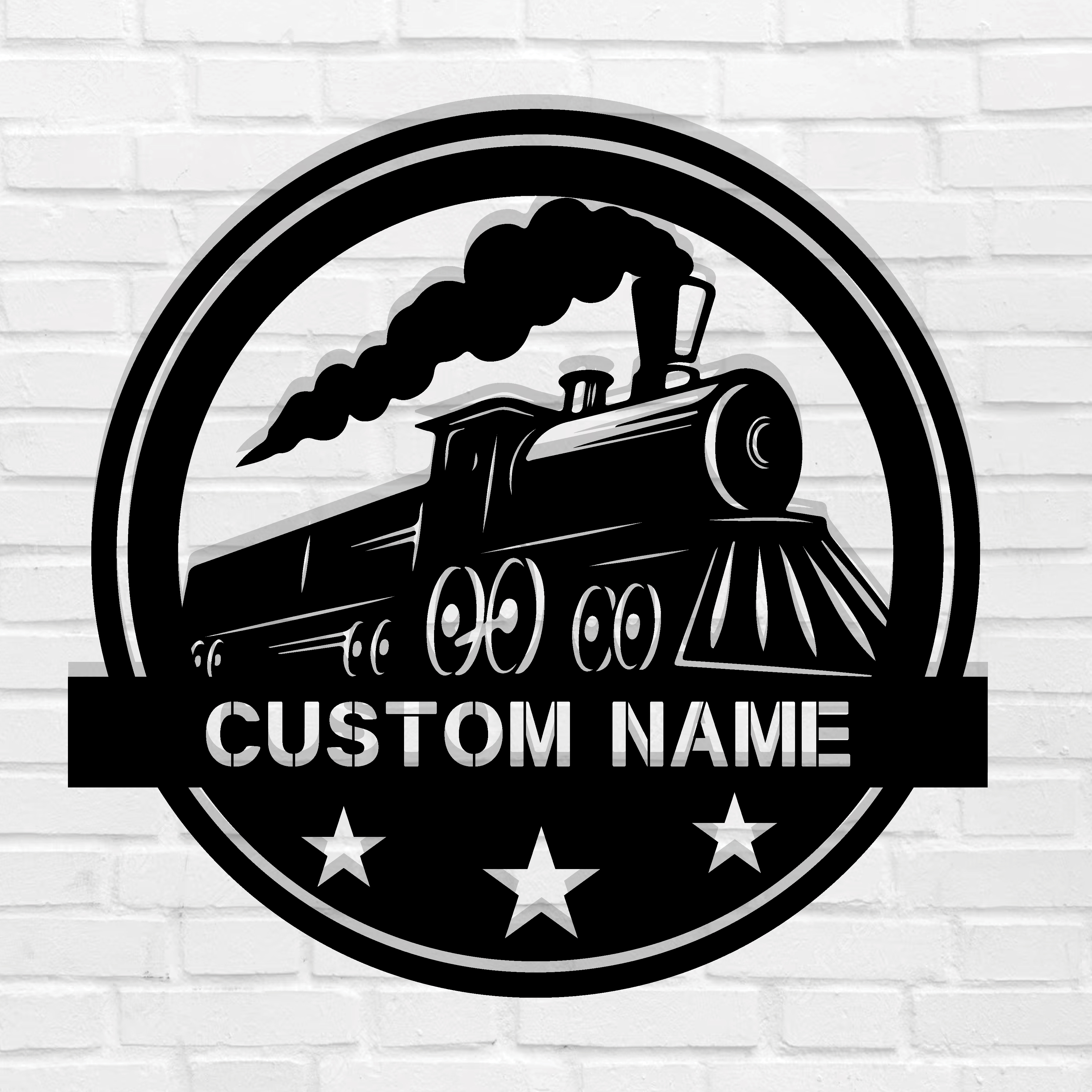Custom Train Metal Wall LED Lights