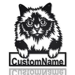 Personalized Holy Burma Cat Metal Sign Art, Custom Holy Burma Cat Metal Sign