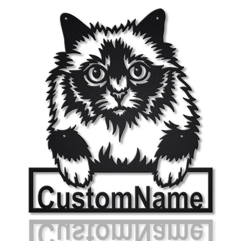 Personalized Holy Burma Cat Metal Sign Art, Custom Holy Burma Cat Metal Sign