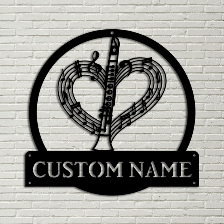 Personalized Clarinet Music Metal Sign Art Custom Clarinet Music Metal Sign Clarinet Gifts for Men Clarinet Gift Music Gift