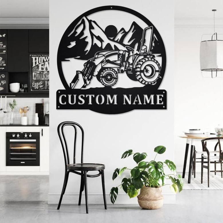 Custom Tractor Loader Metal Wall Art, Personalized Tractor Loader Name Sign Decoration For Room, Tractor Loader Home Decor, Custom Tractor