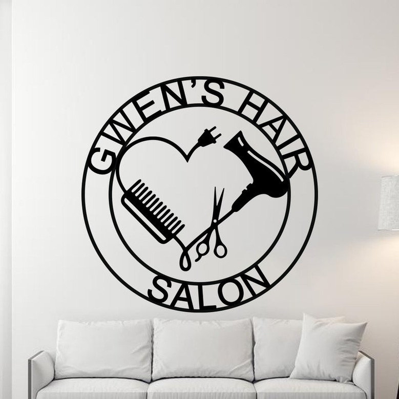 Hair Salon Sign, Metal hair Stylist Sign, Personalized Salon, Custom Booth Sign, hair Stylist Gift, Hair Salon Wall Art, Salon Custom Sign