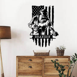 Personalized Welder Metal Sign, Custom Ironworker Wall Art For Home Decor, Birthday Gift, Gift For Him