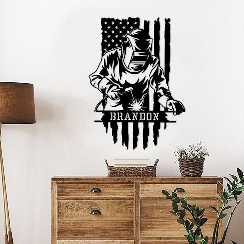 Personalized Welder Metal Sign, Custom Ironworker Wall Art For Home Decor, Birthday Gift, Gift For Him