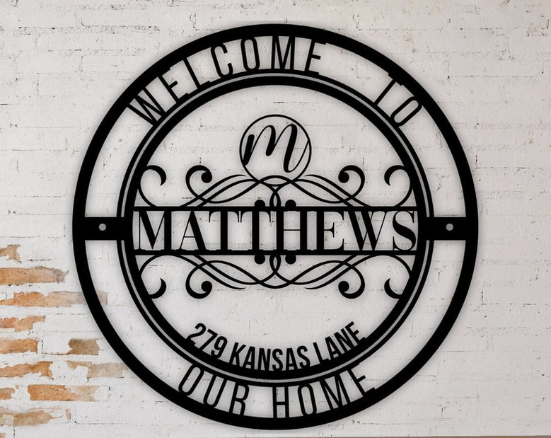 Monogram-Metal Sign-Personalized Gift-Wedding Gift-Housewarming Gift-Large-Stainless Steel-Weatherproof-Metal Wall Art-Metal Letter