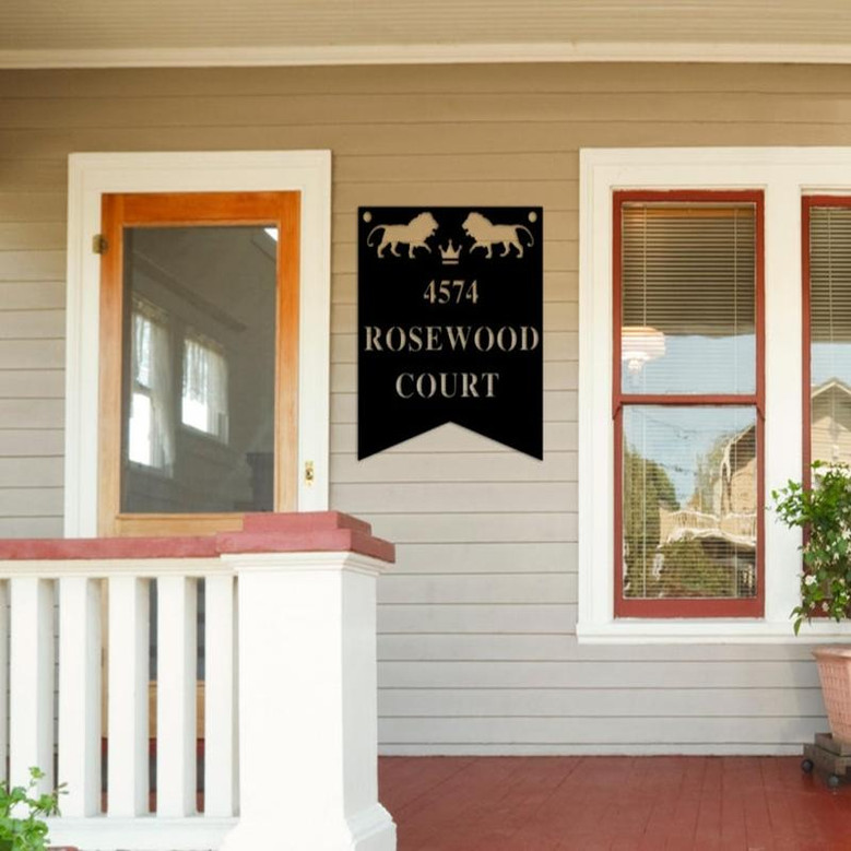 Address Sign, Metal Address Sign, Luxury Address Sign, Metal House Numbers, Lion Address Sign, House Numbers, Personalized Address Sign,Lion