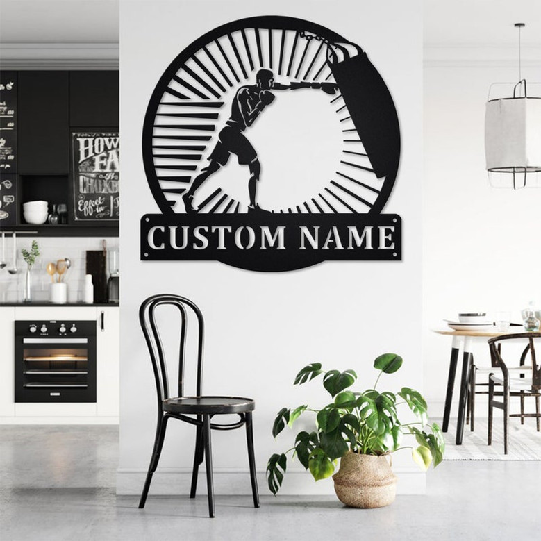 Custom Boxing Metal Wall Art, Personalized Boxing Name Sign Decoration For Room, Boxing Home Decor, Custom Boxing, Boxing Metal Wall Decor