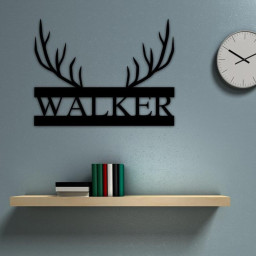Custom Metal Deer Head Sign, wall hanging, deer sign, home decor, custom name sign, custom home decor, wall art, wildlife,Deer Antlers,gift