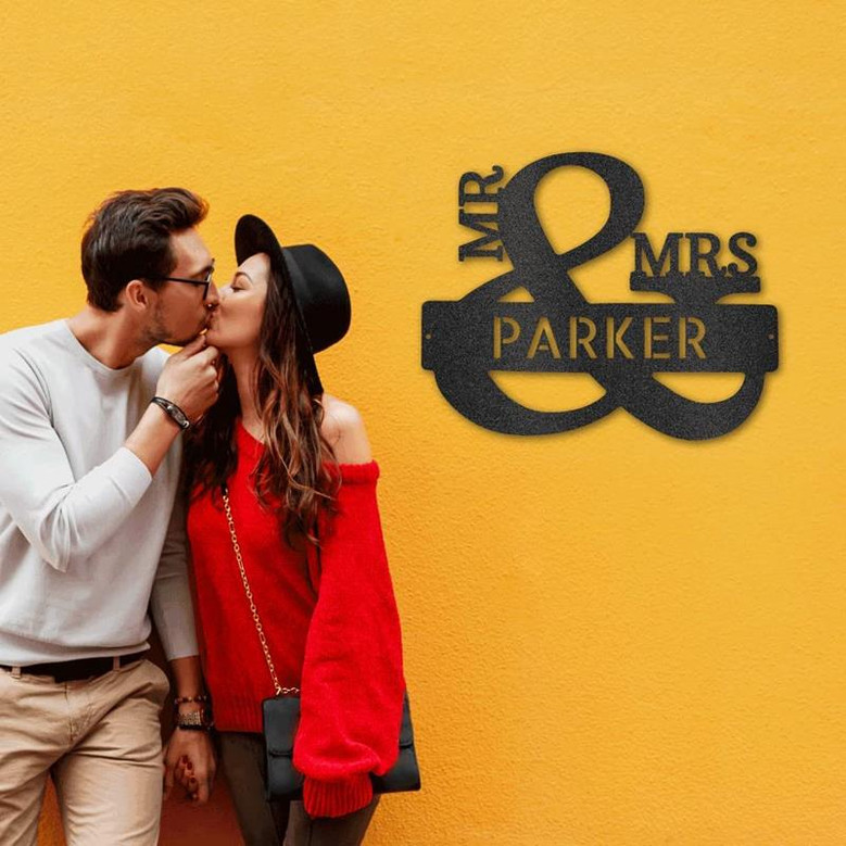 Best Family Gifts Personalized Last Name Sign Mr. & Mrs. Couples Monogram - Wedding, Anniversaries, Housewarming Gifts