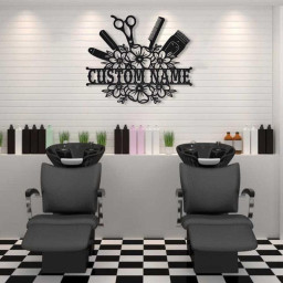 Personalized Hair Stylist Metal Sign Art | Custom Hair Stylist Monogram Metal Sign | Hair Stylist Gifts | Hair Salon Gift