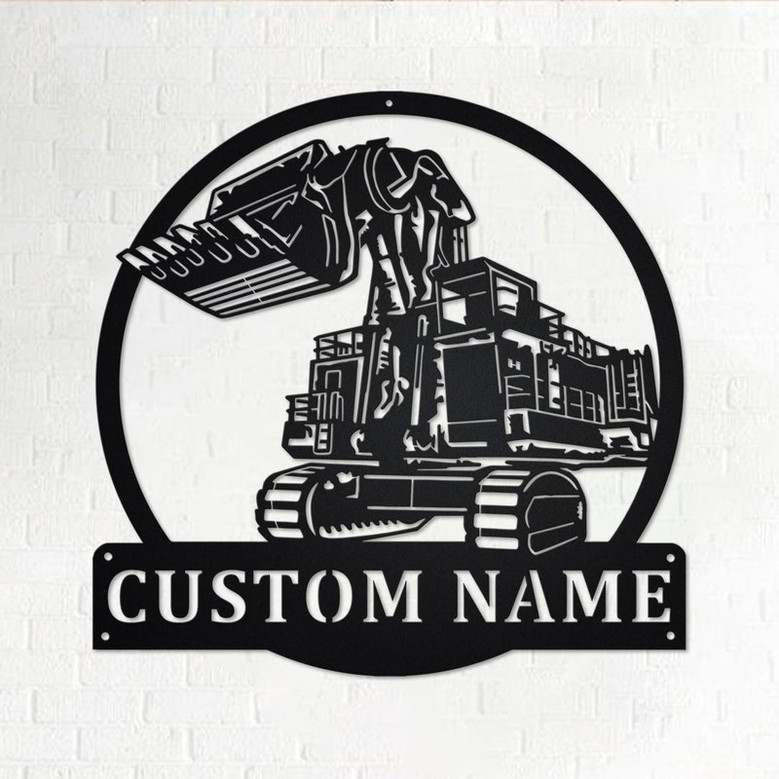 Custom Excavator Construction Metal Wall Art, Personalized Excavator Name Sign Decoration For Room, Excavator Home Decor, Custom Excavator