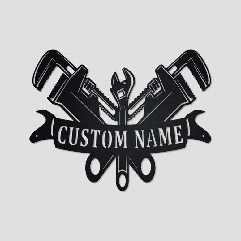 Personalized Monogram Plumber Male Metal Sign Art| Custom Plumber Metal Sign| Plumber Gifts for Men | Plumber Male Gift | Plumber metal sign