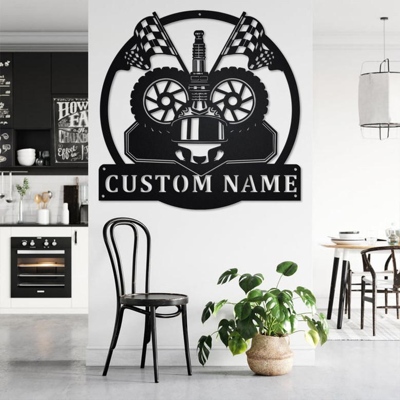Custom Racing Race Racer Metal Wall Art, Personalized Racer Name Sign Decoration For Room, Racing Metal Home Decor, Custom Racer,Racing Race