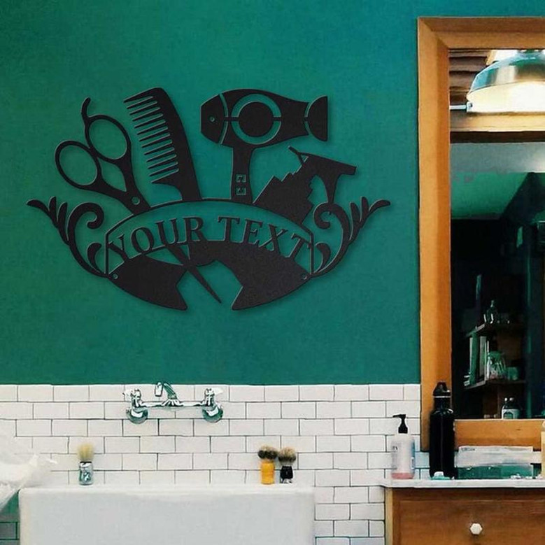 Personalized Beauty Salon Metal Sign Art | Custom Hair Stylist Salon Monogram Metal Sign | Hair Stylist Gifts | Job Funny | Hair Salon Gift