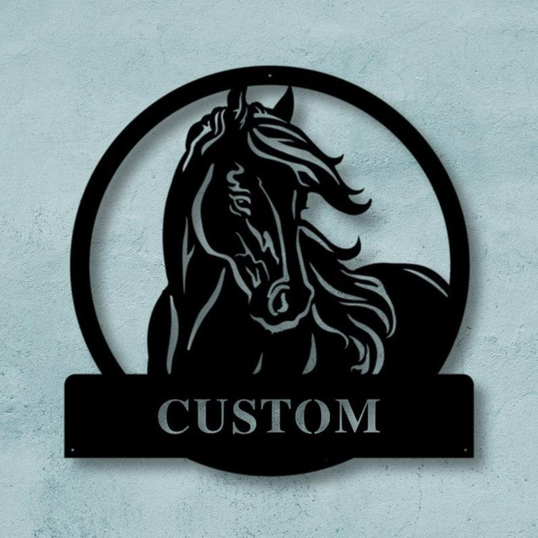 Custom Horse Metal Sign, Farmhouse Decor, Outdoor Decor, Personalized Metal Horse Sign