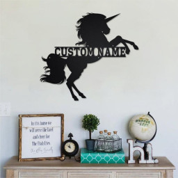 Personalized Unicorn Metal Sign | Unicorn Metal Wall Art | Unicorn Metal Wall Decor| Unicorn Lover Gift| Unicorn Lover | Kid Room Decoration