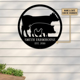 Customized Farm Metal Wall Art Farmhouse Decor Farmhouse Wall Decor Metal Farm Animals Metal Animalscattle House Sign