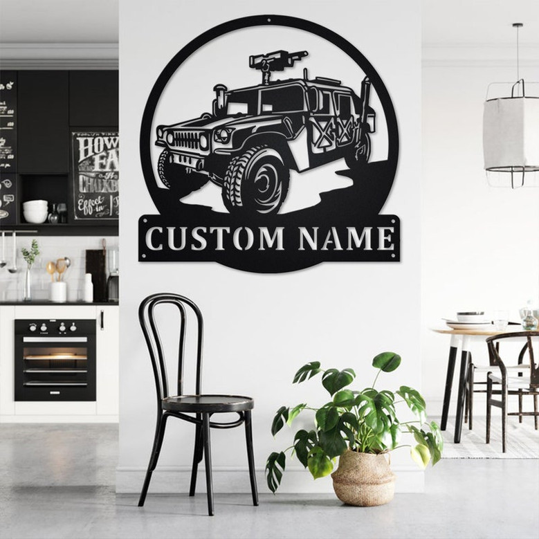 Custom Humvee Metal Wall Art, Personalized Humvee Name Sign Decoration For Room, Humvee Home Decor, Custom Humvee, Humvee Metal Decor