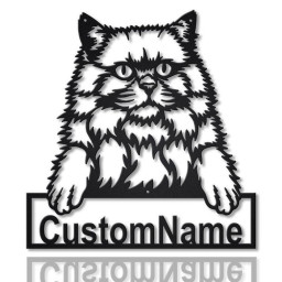 Personalized British Longhair Cat Metal Sign Art, Custom British Longhair Cat Metal Sign