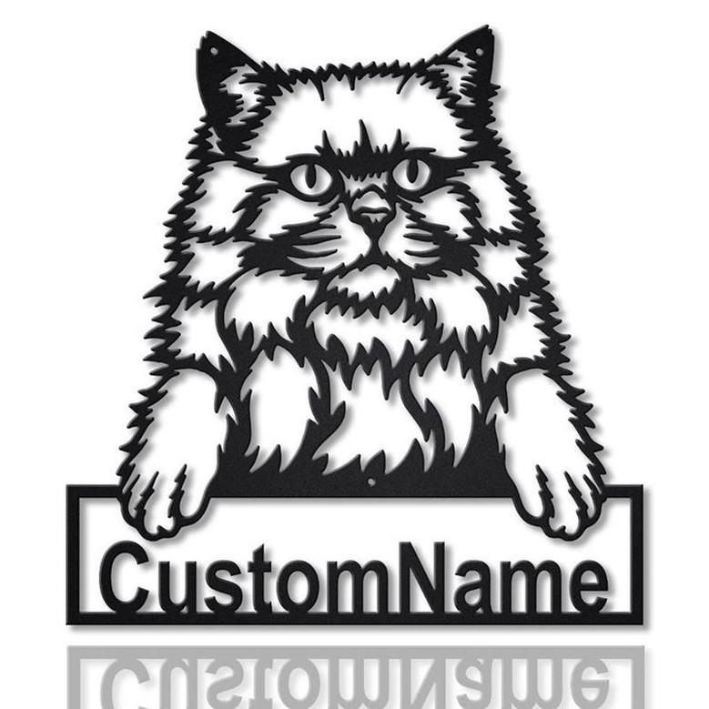 Personalized British Longhair Cat Metal Sign Art, Custom British Longhair Cat Metal Sign
