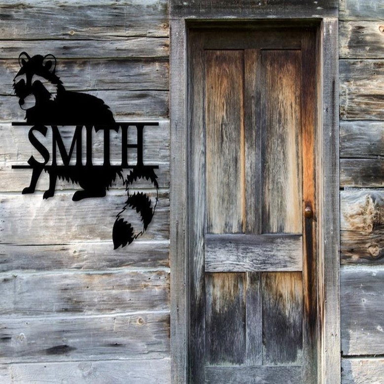 Custom Raccoon Metal Wall Art, Personalized Raccoon Metal Sign, Raccoon Wall Decor, Raccoon Gift