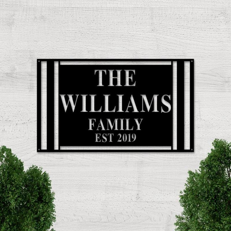 Rectangle Last Name Sign, Family Name Metal Sign, Personalize Sign Metal, Metal Sign, Name Sign Metal, Custom Name Sign, Porch Sign, Gift