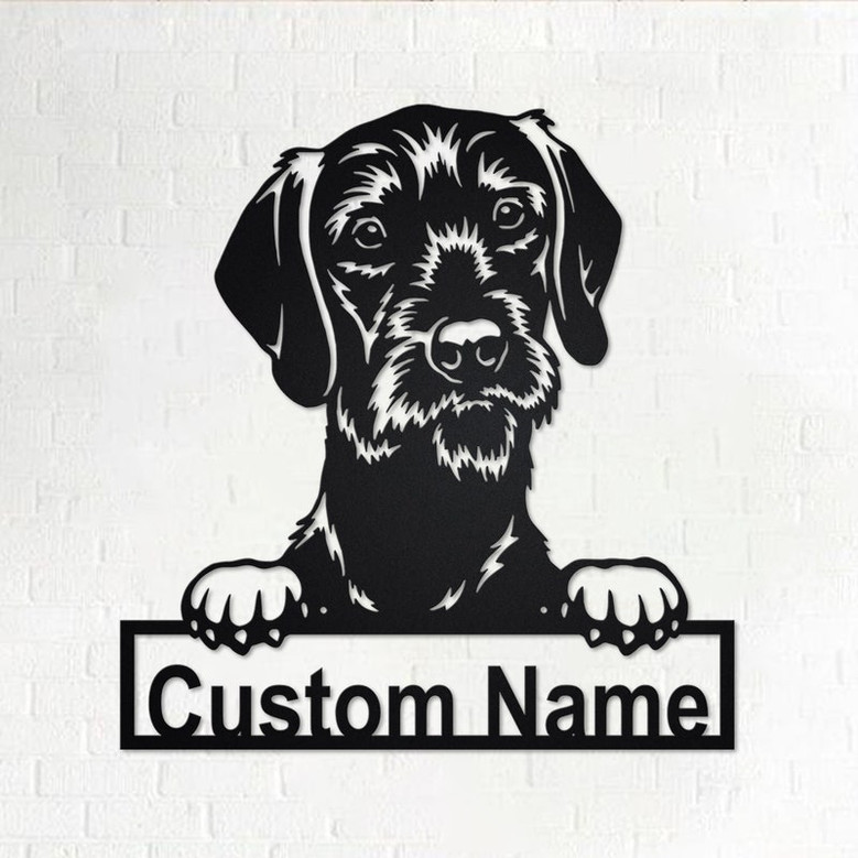 Custom Short Haired Pudelpointer Dog Metal Wall Art, Personalized Short Haired Pudelpointer Name Sign Decoration For Room, Custom Dog