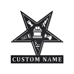 Order Of The Eastern Star Masonic Metal Wall Decor Metal Mason Sign| Farmhouse Decor Housewarming Outdoor Metal Sign
